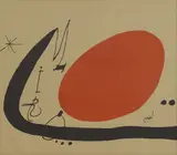 Untitled by Joan Miró, 1970 lithograph in colours on canvas, sold Aug 2024