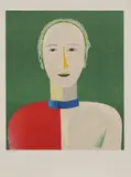 Kazimir Malevich, Untitled, Portrait of a man lithograph in colours