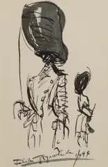 Feliks Topolski, Untitled, pen and ink and wash with pencil inscriptions to two 14 x 18cm and similar
