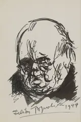 Feliks Topolski, Untitled, pen and ink 20 x 13cm