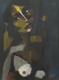 Dedalo Montali, Untitled, oil on paper 55 x 39cm