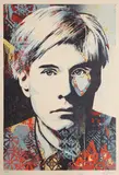 Untitled by Shepard Fairey, based on a 1982 photograph of Andy Warhol by Karen Bystedt, sold Aug 2024