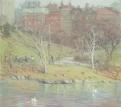 Misty Central Park by Ray Strong, oil on canvas, offered May 2012