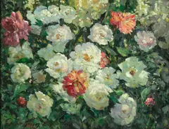 Peonies by Abbott Fuller Graves, oil on canvas, sold May 2012