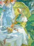 Louis Betts, The Yellow Parasol, oil on canvas