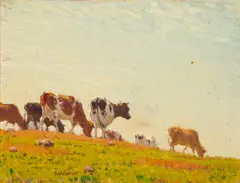 Edward Charles Volkert, The Hill Pasture, oil on board