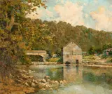 Paul Sawyier, Rivermill, oil on canvas