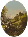 John Frederick Kensett, Valley landscape, Trenton Falls, NY, oil on canvas