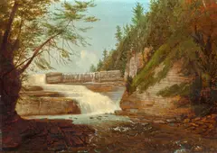 John Carlin, View of High Fall, Trenton Falls, oil on canvas