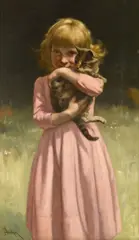 John Henry Dolph, Best friends, oil on canvas