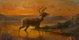 Arthur Fitzwilliam Tait, Ten point buck at evening twilight