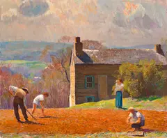 Daniel Garber, Spring Planting - Stony Ridge, ca. 1947, oil on canvas