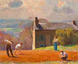 Daniel Garber, Spring Planting - Stony Ridge, ca. 1947, oil on canvas