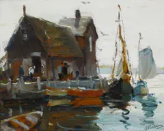 Anthony Thieme, Motif no. 1, Rockport, oil on paperboard
