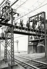 High voltage by Louis Lozowick, circa 1928, charcoal, ink and gouache on paper, sold May 2012