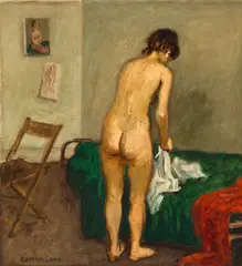 Raphael Soyer, Modeling session, oil on canvas