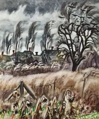November Wind At Dusk by Charles E. Burchfield, watercolor on paper, offered May 2012