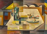 Werner Drewes, East River, 1946, oil on canvas