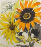 Werner Drewes, Large gloriosa, 1963, oil on canvas