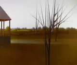 Robert Kipness, Amber landscape, oil on canvas