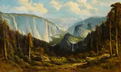Manuel Valencia, Yosemite Valley, oil on canvas