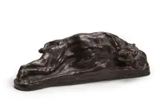 Saber toothed tiger by Arthur Putnam, bronze with light brown patina, sold May 2012