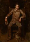 Mary Curtis Richardson, Hal and his dog, oil on panel