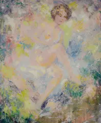 Nude by William Clapp, oil on masonite, sold May 2012