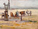 Selden Connor Gile, Cows at the old windmill pump
