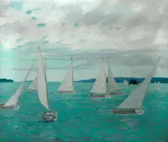Everett Lloyd Bryant, Brutal beasts at play, oil on canvas