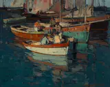 Edgar Alwin Payne, Breton fishermen, Concarneau, France, oil on canvas