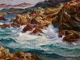 Paul Dougherty, Point Lobos (California Highway), oil on canvas