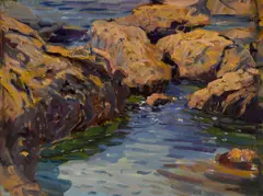 Arch Beach by Joseph Kleitsch, oil on board, sold May 2012