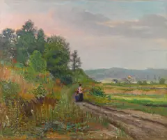 Edna and Eugene out for a stroll by Joseph Kleitsch, circa 1917, oil on canvas, offered May 2012