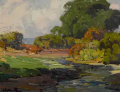 Smiling rivulet by Hanson Puthuff, oil on board, sold May 2012