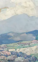 Edgar Alwin Payne, Distant mountains, oil on panel