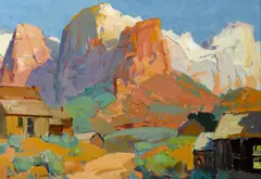 Utah ranch by Franz Bischoff, oil on board, sold May 2012