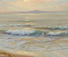 The path of gold by Frank Cuprien, 1926, oil on canvas board, sold May 2012