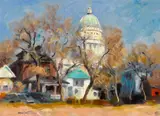 Capitol building, Salt Lake City, Utah by Emil Kosa Jr., oil on canvas board, sold May 2012