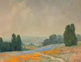 John Modesitt, Wildflowers, Marin County, oil on canvas