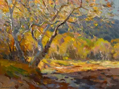 Golden time by Kevin MacPherson, oil on canvas board, sold May 2012