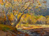 Kevin MacPherson, Golden time, oil on canvas board