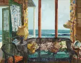 Roger Edward Kuntz, Beach windows (Interior of the Artist's Home, Kortlander Cottage, Crystal Cove), 1958, oil on canvas