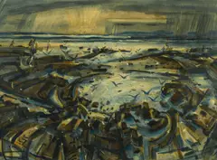 Storm surf by Philip Latimer Dike, 1976, watercolor on paperboard, sold May 2012