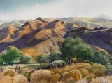 George Gibson, Sun-swept Santa Clara, 1959, watercolor on paper