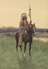Henry Farny, Southern Plains Indian warrior, 1894, gouache on paper