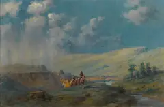 Edgar Samuel Paxson, After the shower in the land of the Crows, oil on canvas