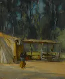 John Hubbard Rich, Indian encampment, oil on canvas