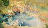 Alice Ravenel Huger Smith, Snowy Egrets Deep in the Swamp