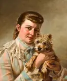 Thomas Waterman Wood, Girl with dog, 1890, oil on canvas